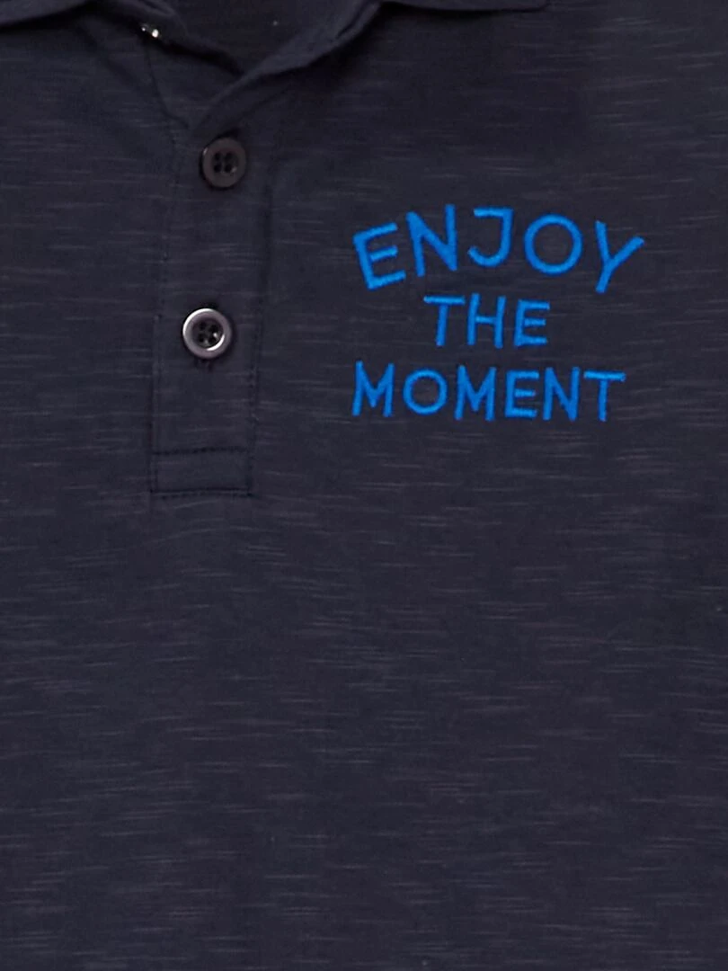 Polo "Enjoy the moment" Bleu