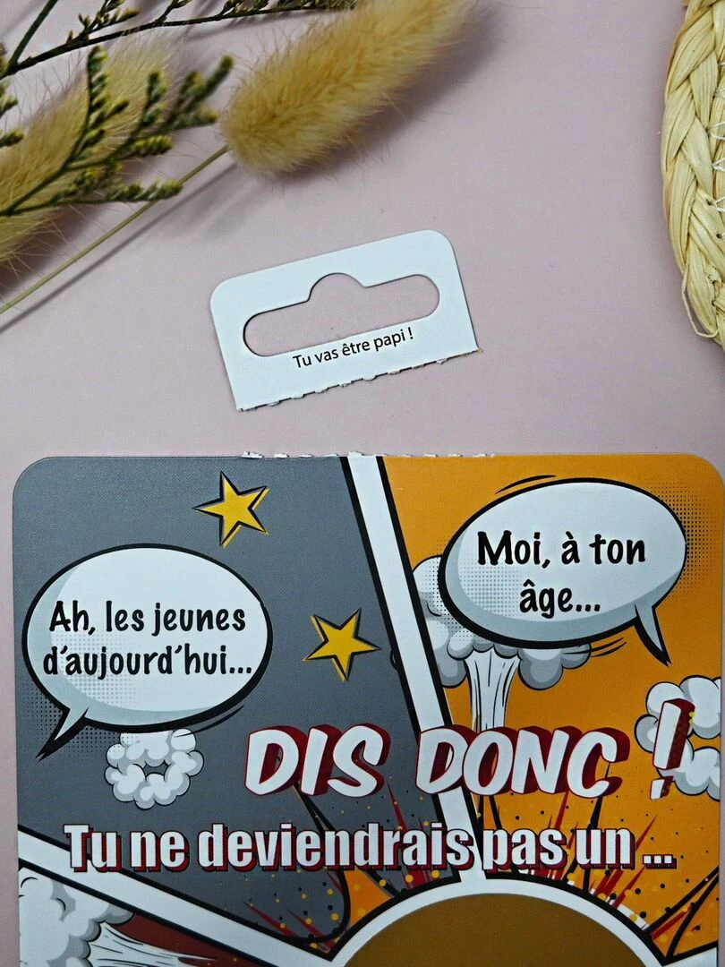 Carte à gratter   Tu vas être papi   Blanc