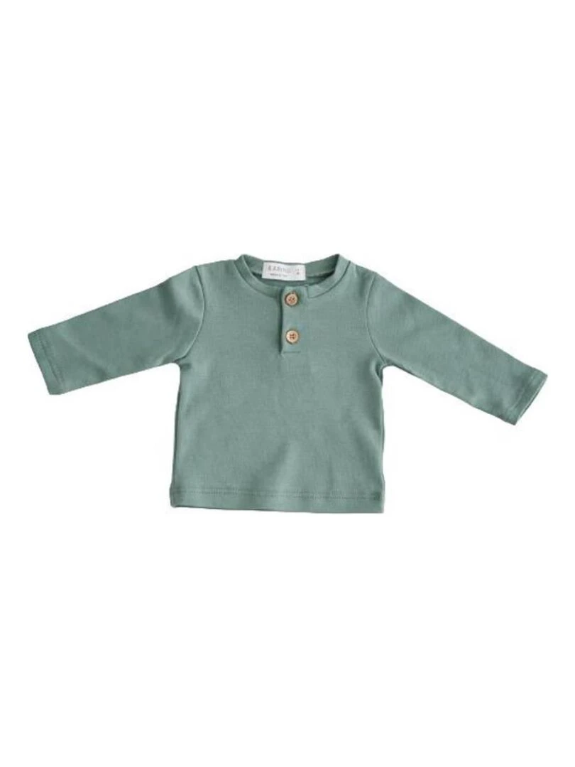 T Shirt Bébé Vert Eucalyptus en Coton Pima Bio Vert