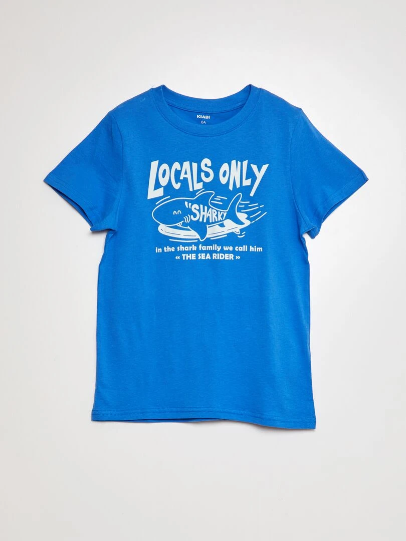 Pyjama court short + t shirt   2 pièces   Bleu