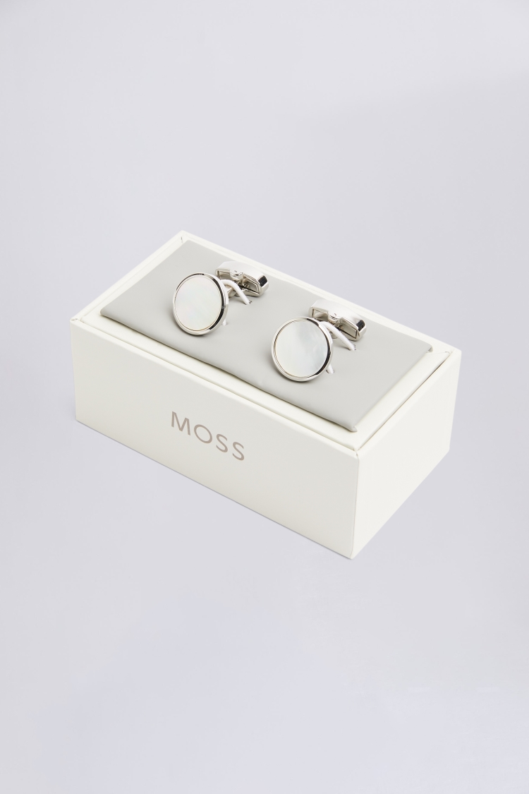 Silver Mother of Pearl Cufflinks Buy Online at Moss