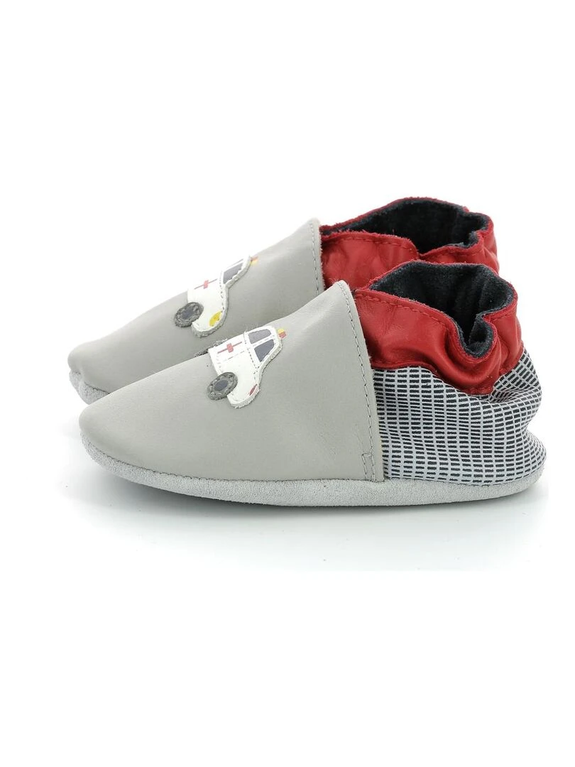 Chaussons Cuir Heroes Car   Gris