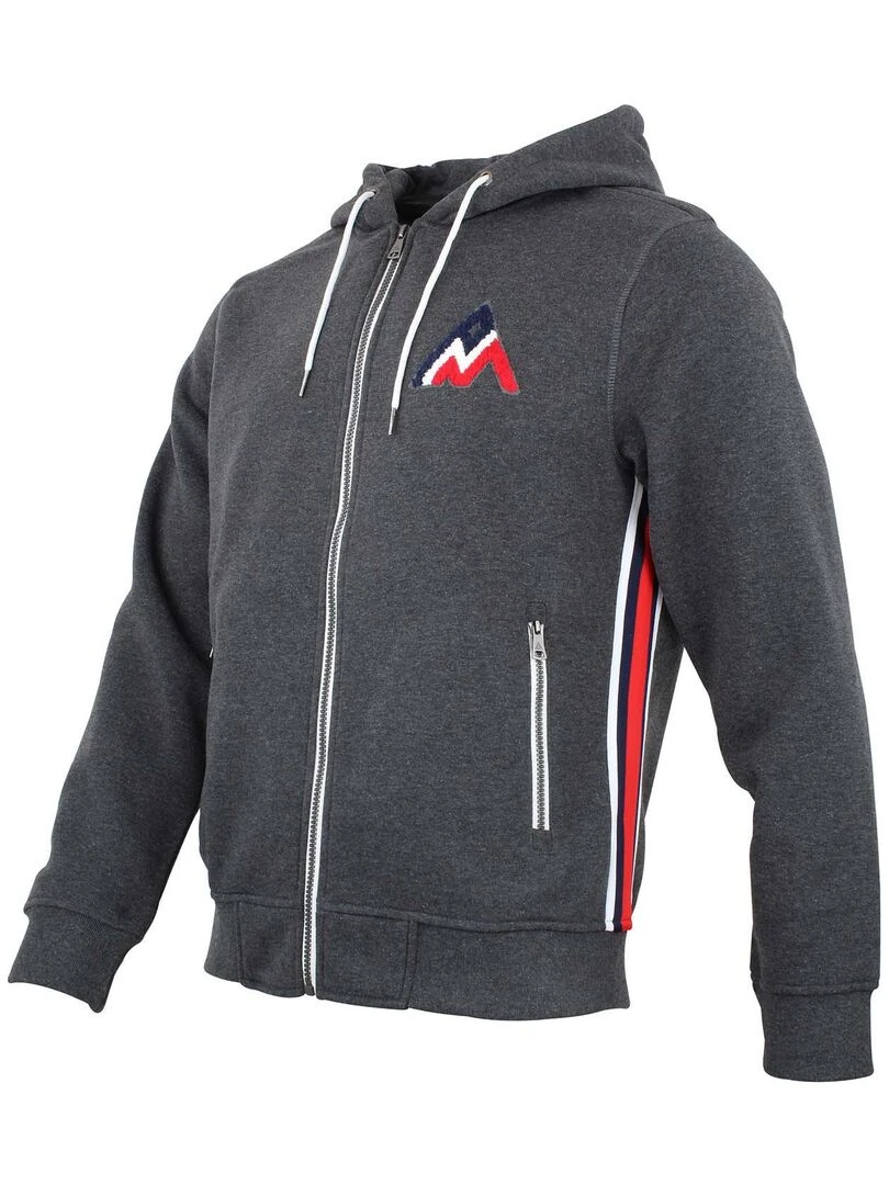 Sweat zippé à capuche homme CHARLES PEAK MOUNTAIN Gris foncé