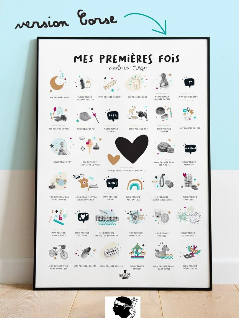 Affiche mes Premières Fois Made in Corse Blanc Doré