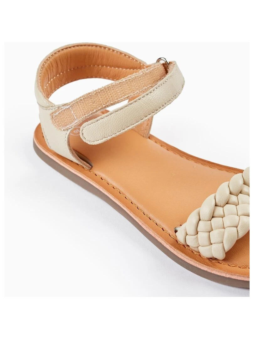 Sandales en cuir pour fille   Blanc