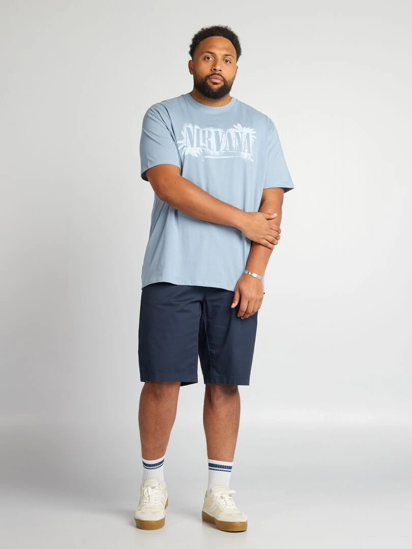 Tee shirt 'Nirvana' à manches courtes   Bleu