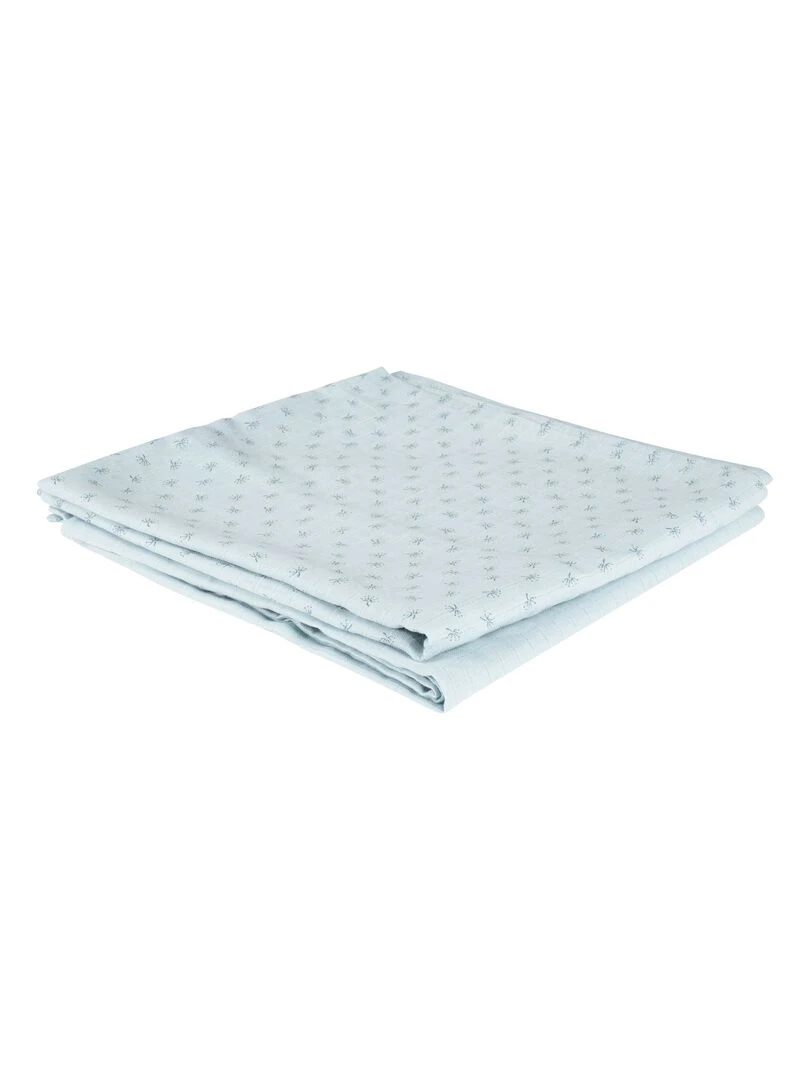 ROBA Lot 2 Serviettes d'Allaitement 'Lil Planet' 120 x120 Coton Bio OEKOTEX Bleu clair