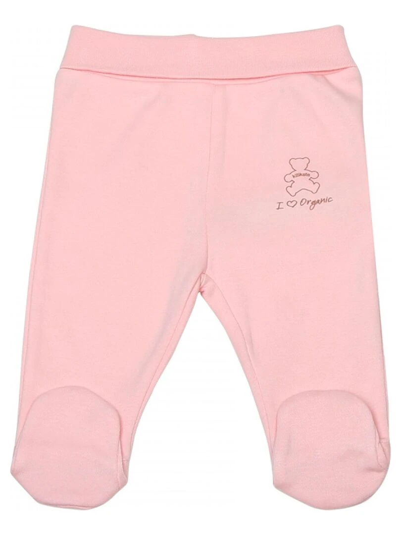Pantalon bébé à pieds BASIC Rose