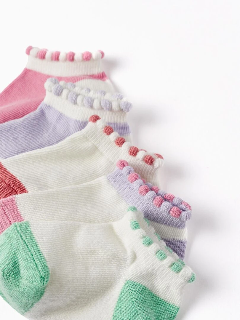 Lot 5 Paires de Socquettes pour Bébé Fille THE WAVE TRIBE Multicolore