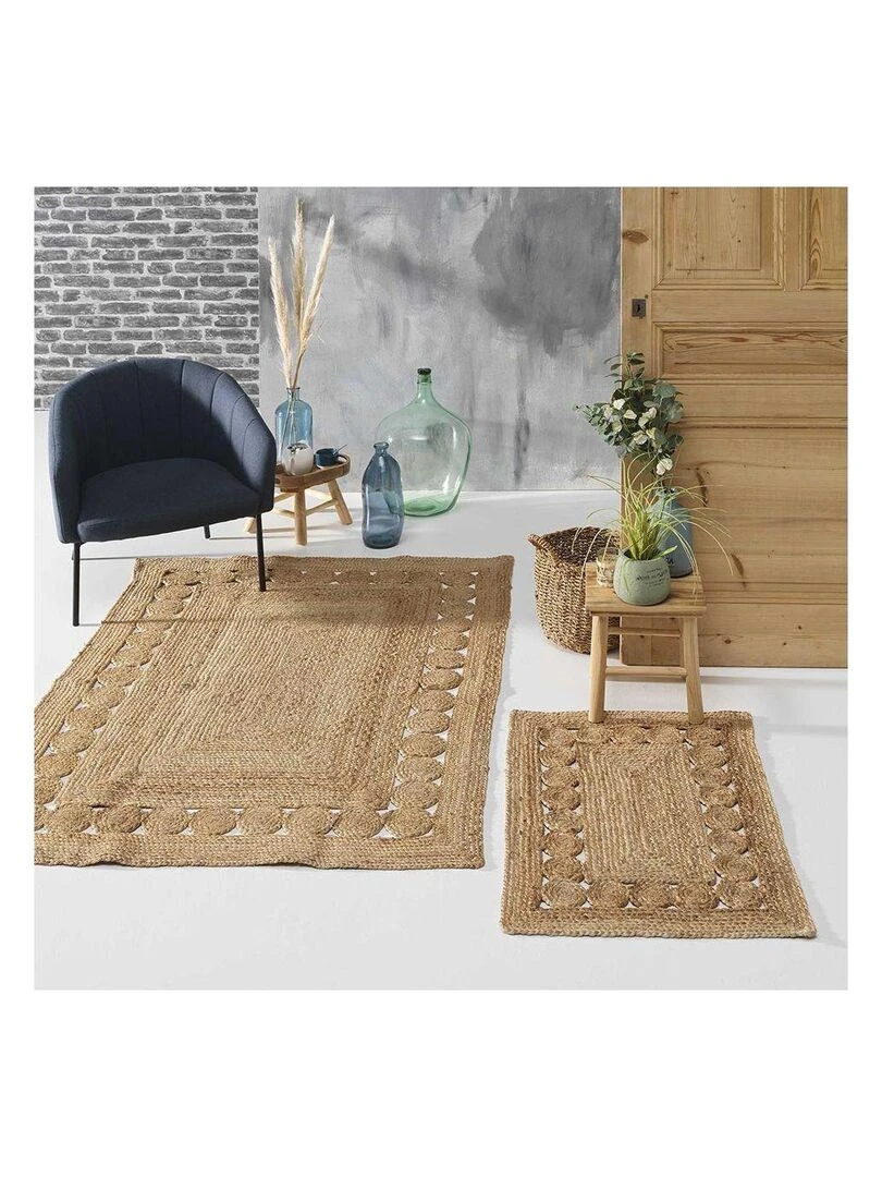 Tapis rectangulaire en jute Balita Beige