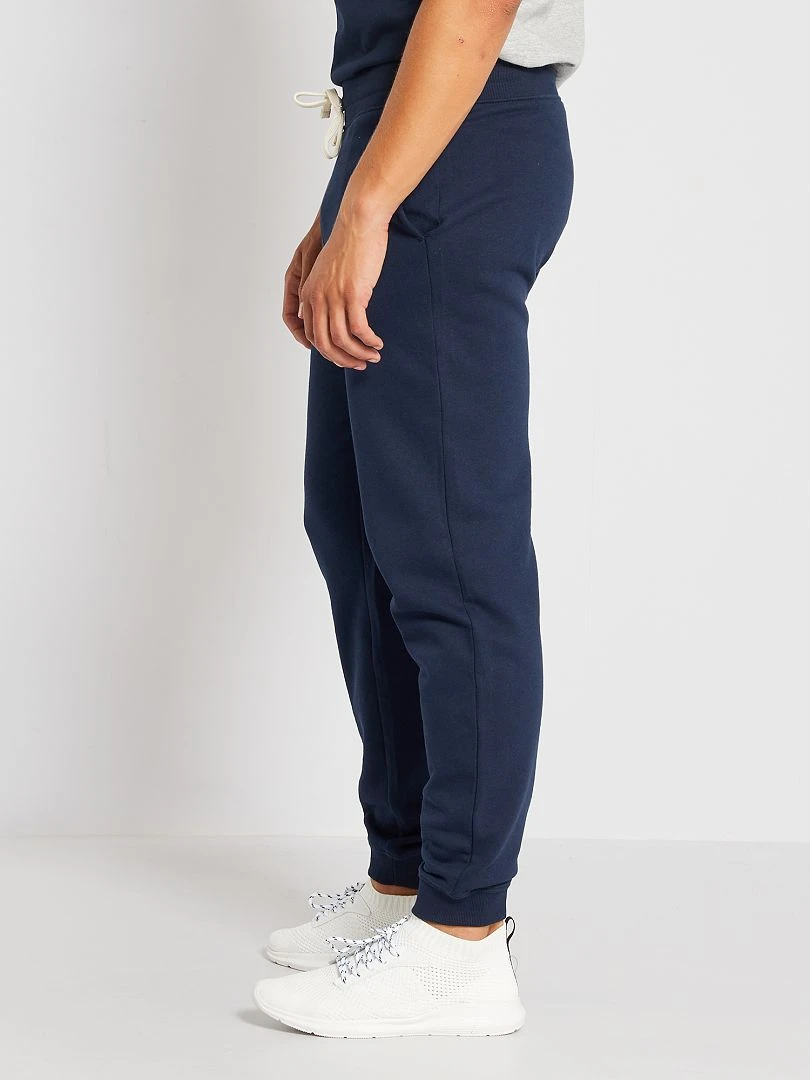 Pantalon uni en molleton   bleu marine