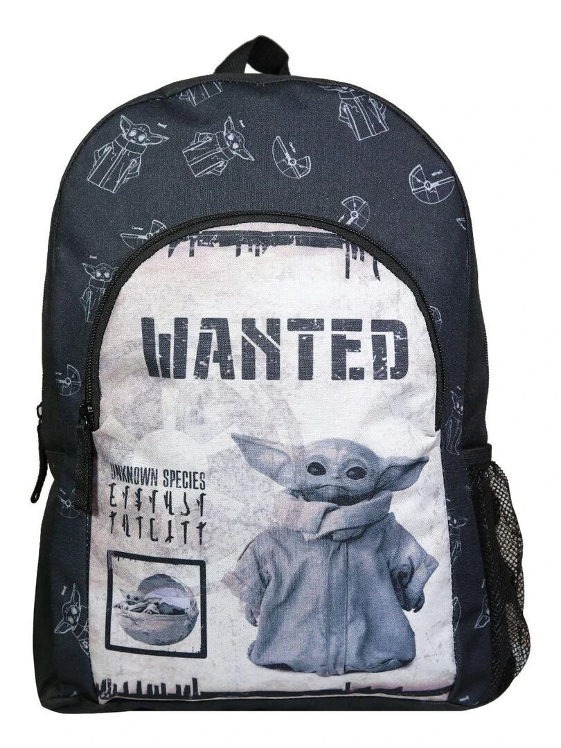 Sac à dos 37 cm avec poche Baby Yoda Star Wars / The Mandalorian Noir et Beige Bagtrotter Noir