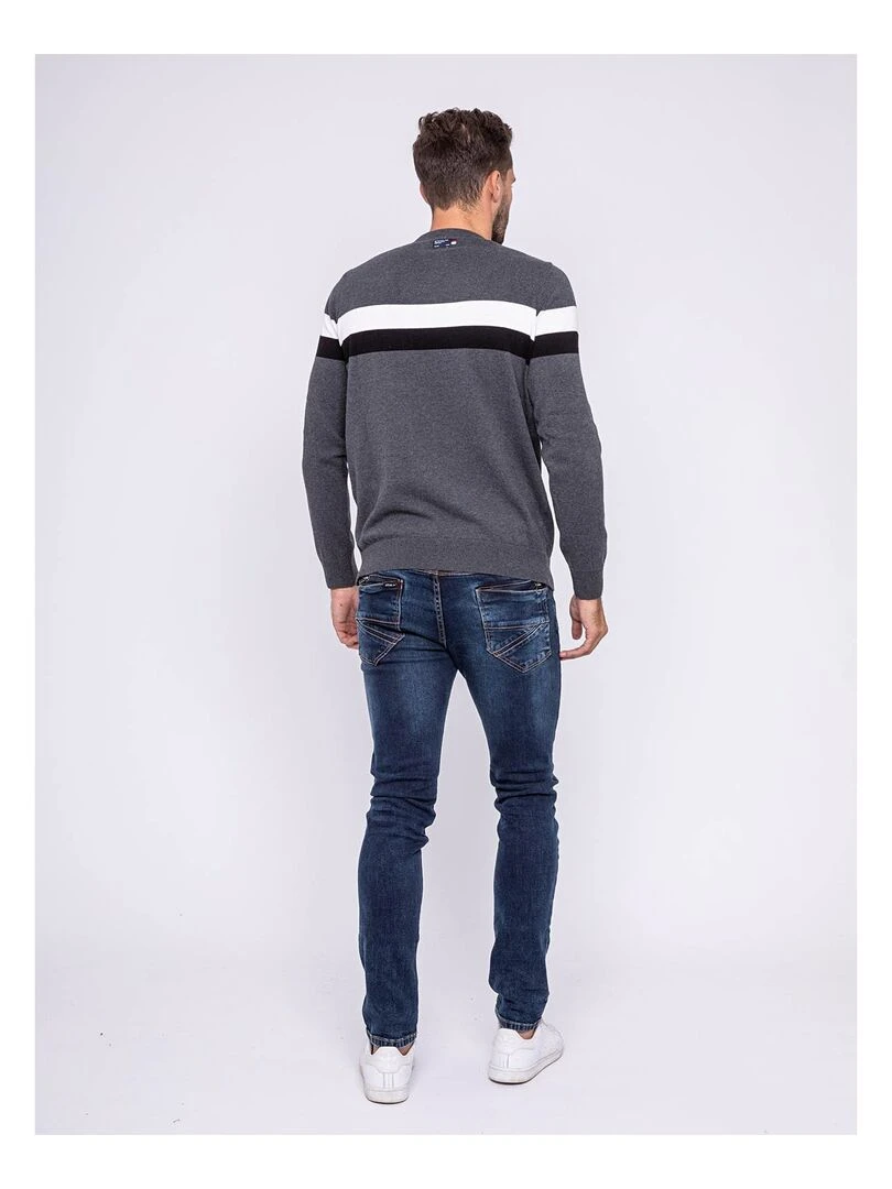 Pull col rond LUFAROL Gris foncé