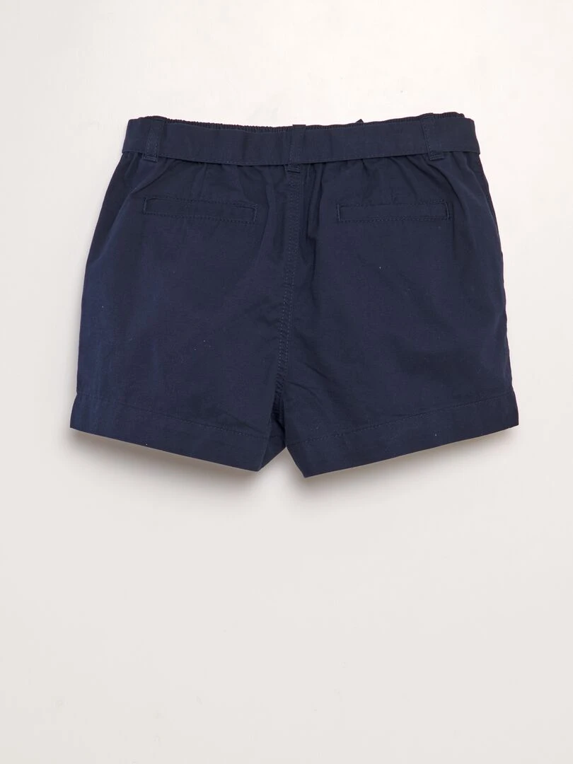 Short en popeline Bleu