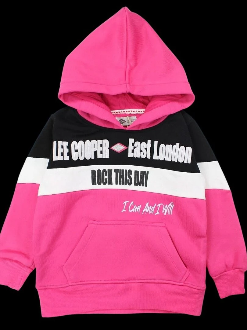 Lee Cooper Ensemble Sweat pantalon fille Imprimé Logo Rose fushia