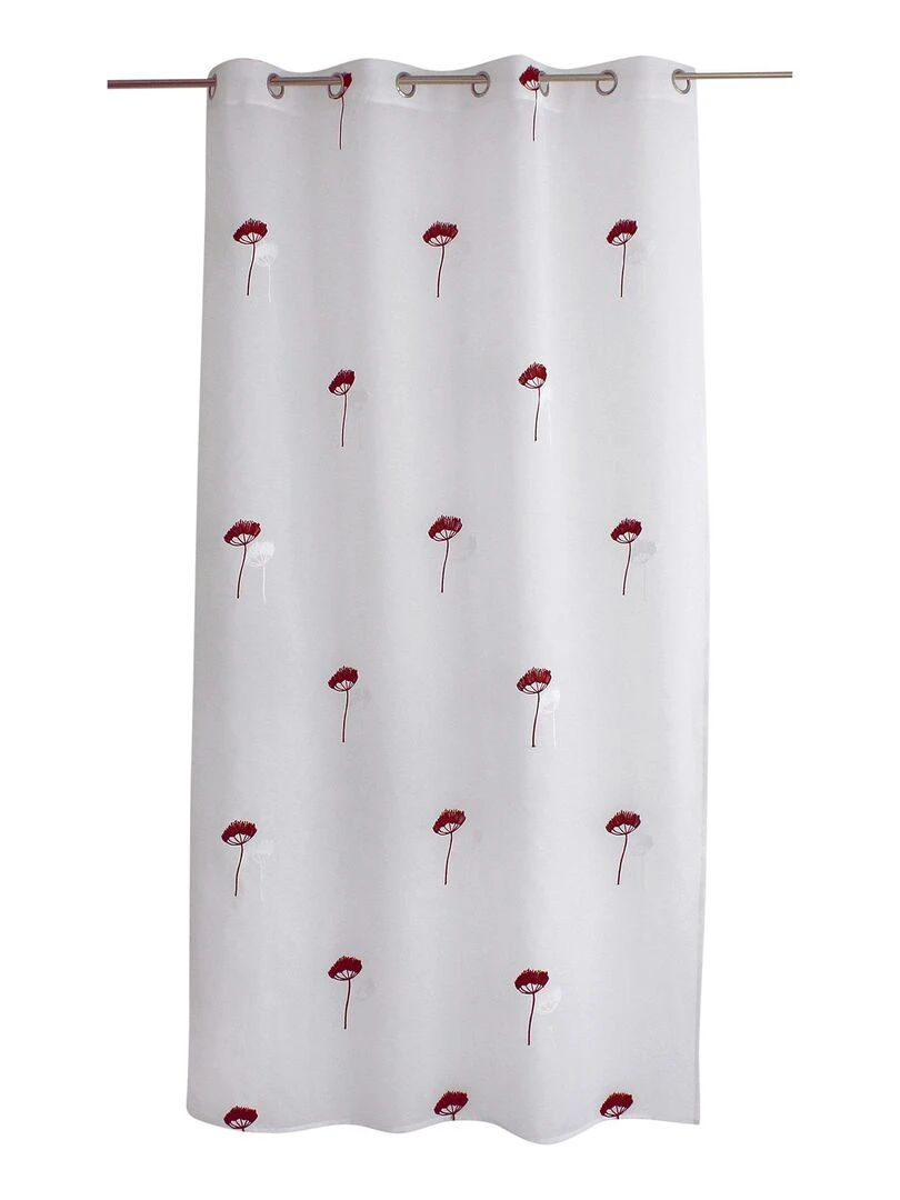 Voilage tamisant aux broderies florales   Bordeaux