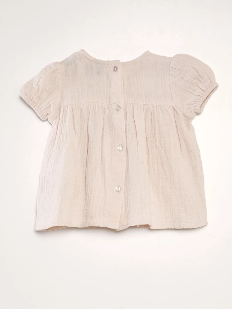 Ensemble blouse + pantalon   Beige