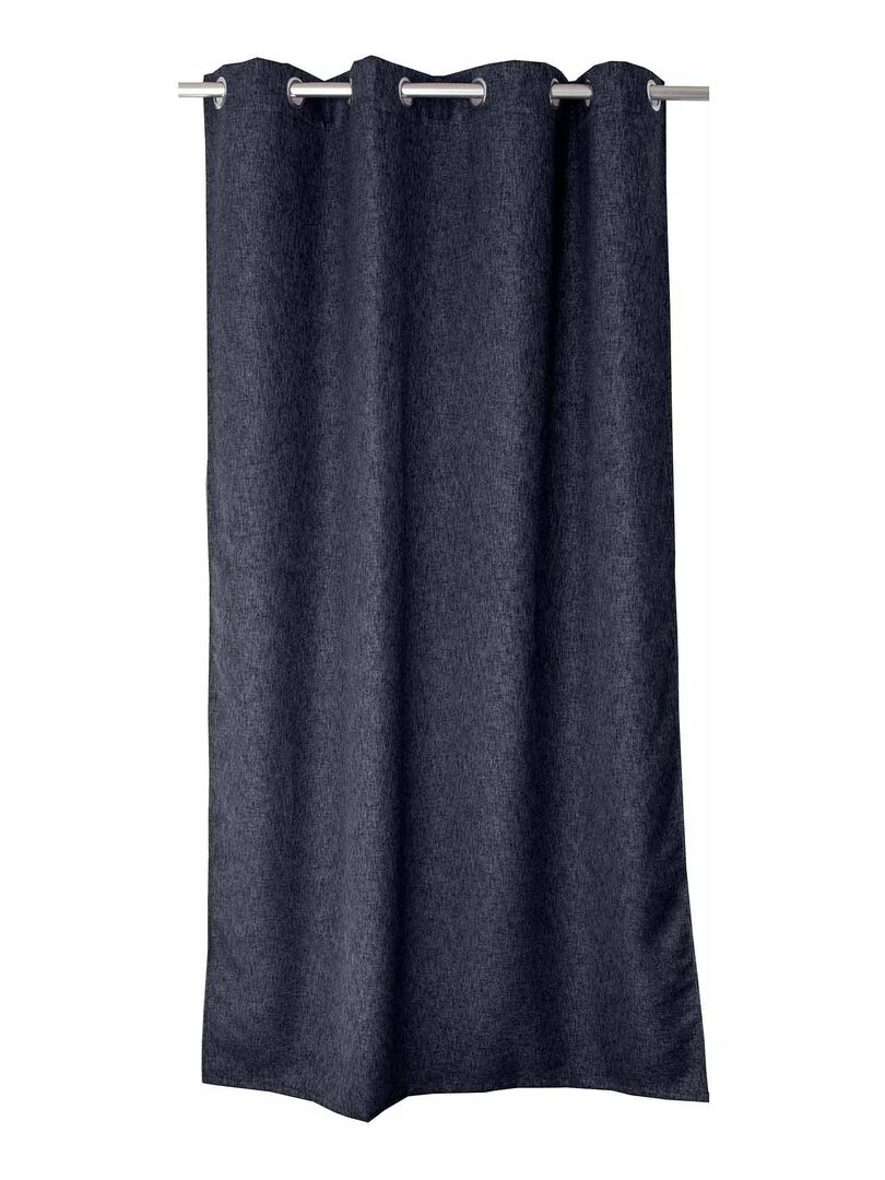 Rideau uni occultant "natté" gris anthracite