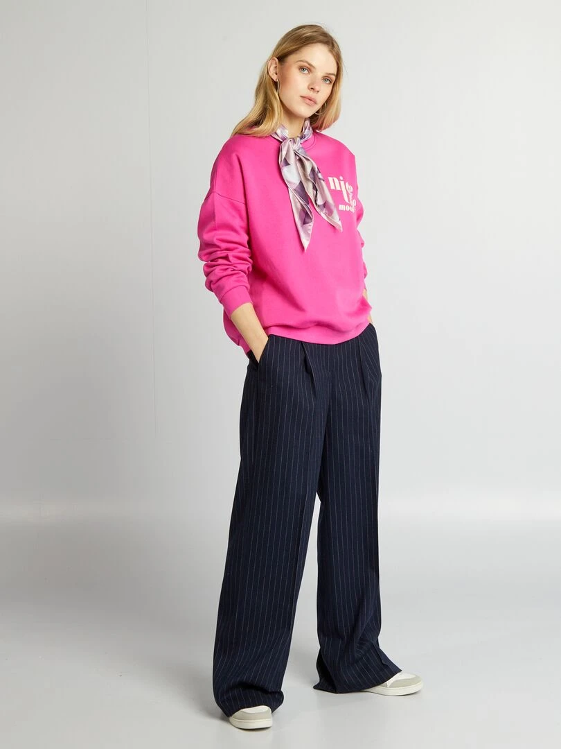 Sweat en molleton avec imprimé Rose
