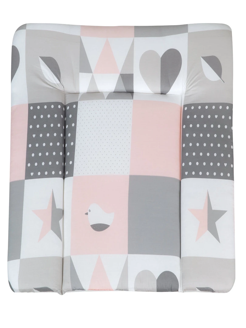 ROBA Matelas À Langer "Happy Patch Rose" 85x75 Revêtu De PU Rose