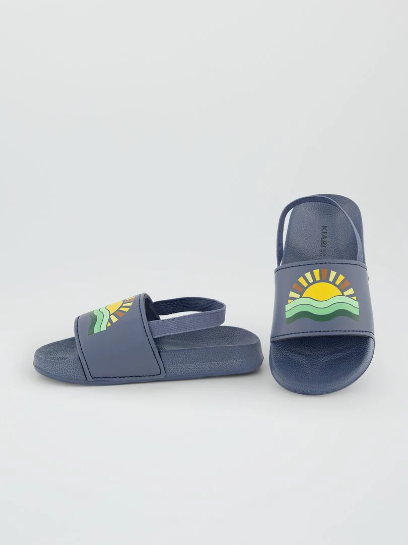 Mules de piscine élastiquées   Bleu