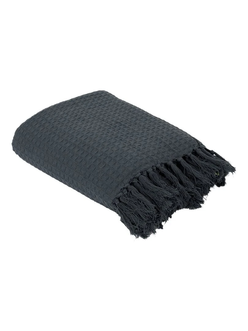 Jeté de canapé gaufré 170x250 cm anthracite Gris