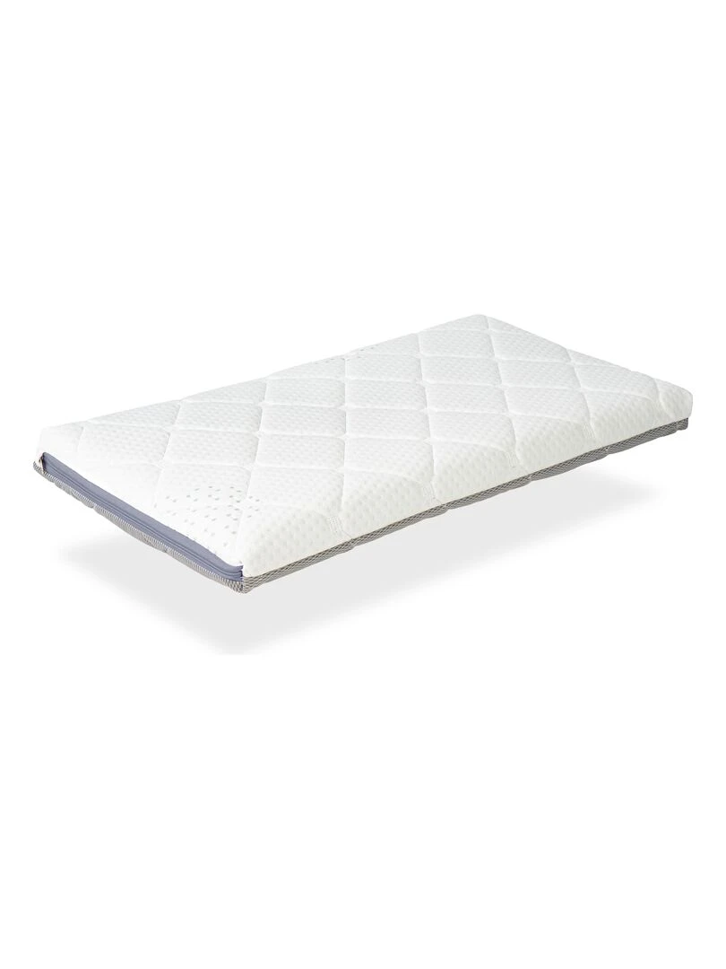 Matelas Bébé Berceau épaisseur 7 CM MINI BABY AIR Déhoussable lavable Blanc Gris