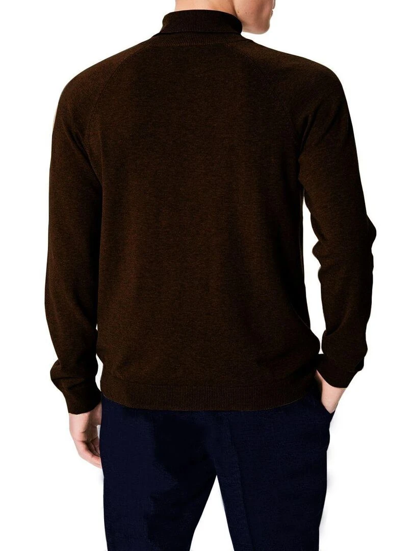 Pull col roulé Kebello Marron