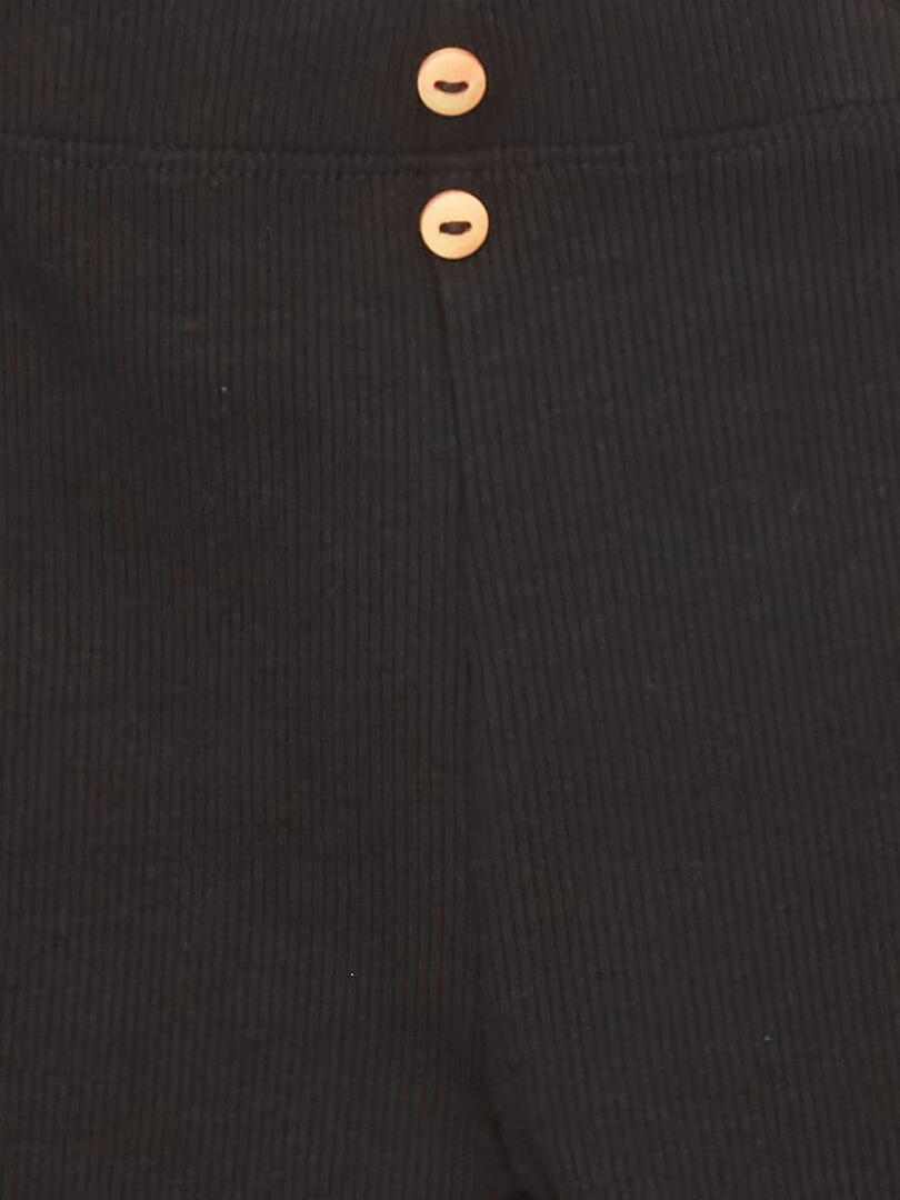 Legging uni en maille côtelée noir