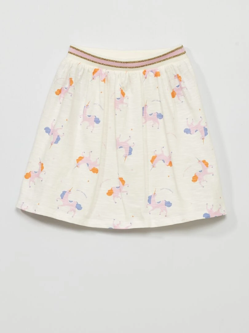 Jupe avec ceinture pailletée Blanc