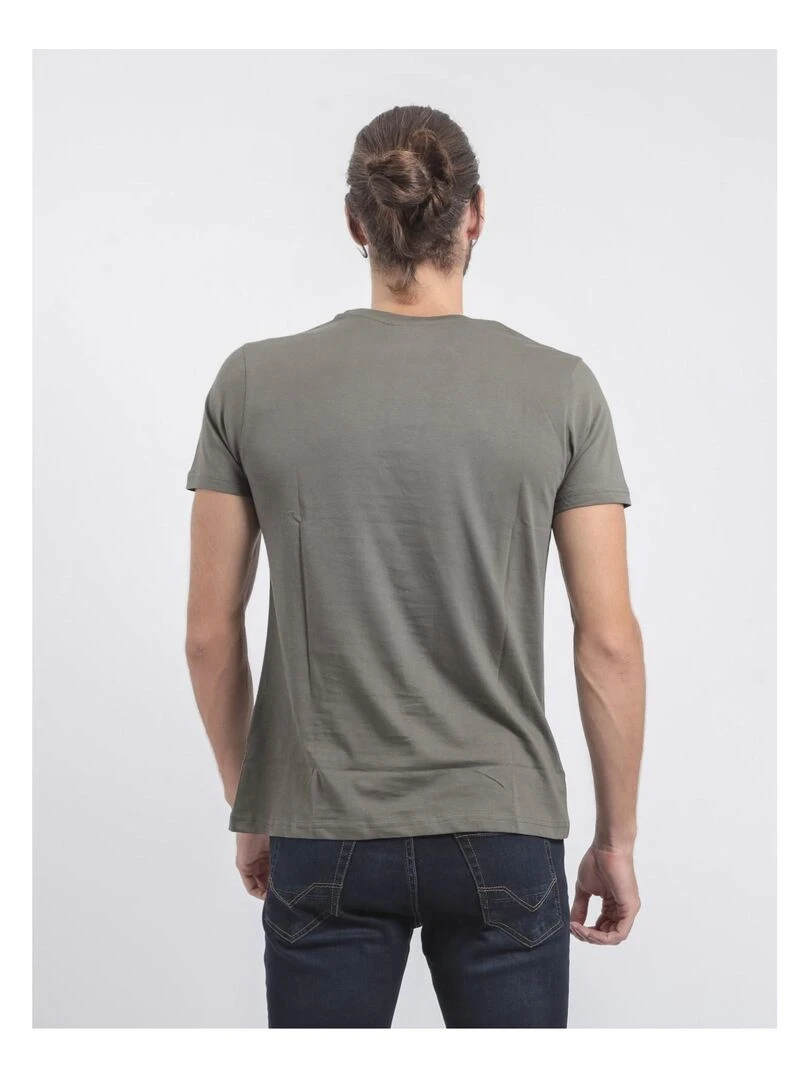 T shirt col rond pur coton JAMIX Kaki