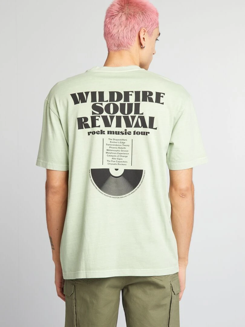 T shirt à imprimé poitrine Vert