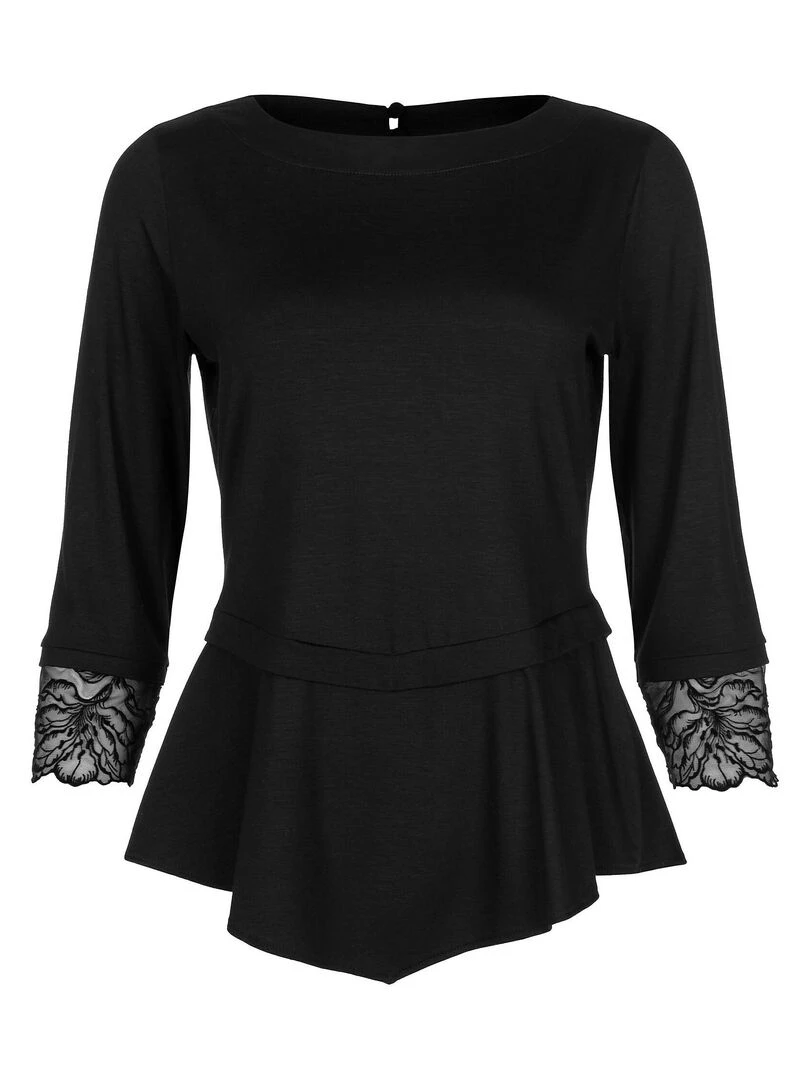 Top manches trois quarts Impressive noir   Noir