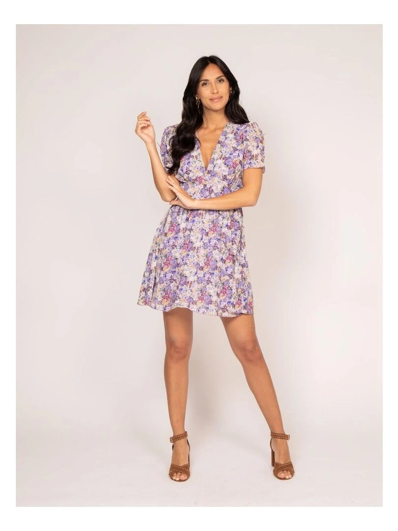 Robe courte motifs ILIAS   Violet clair