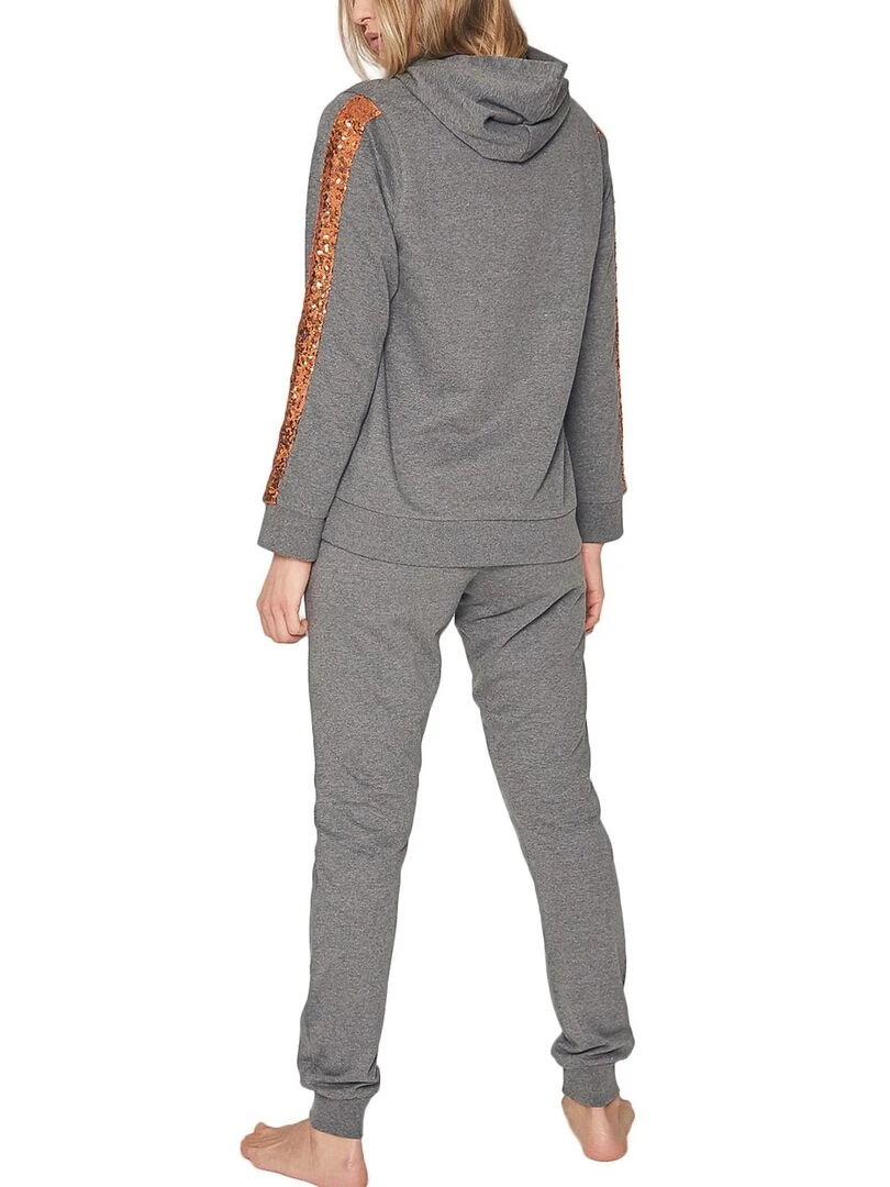 Pyjama pantalon sweat capuche Bright Gris