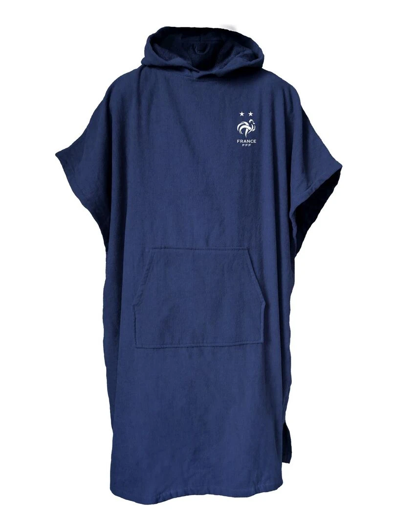 Poncho de bain Adulte 100% Coton FFF LOGO Bleu marine
