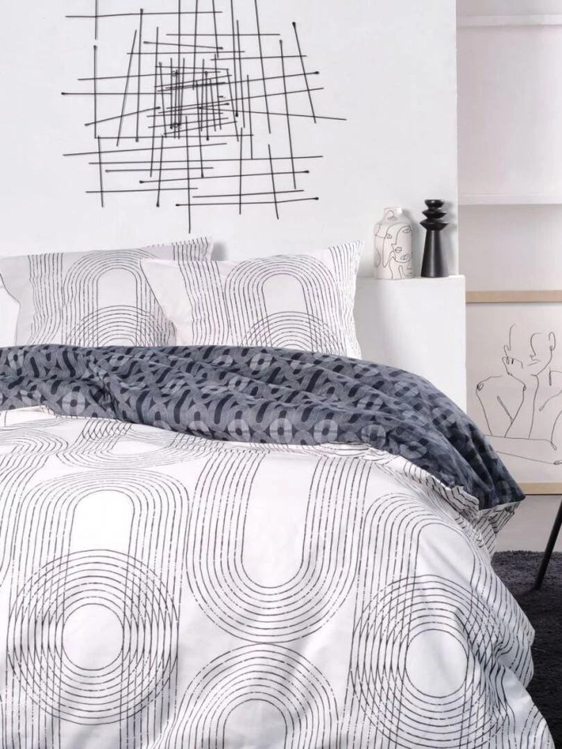 Housse de couette Sunshine 13.40 + taie(s) 100% coton 57 fils Blanc