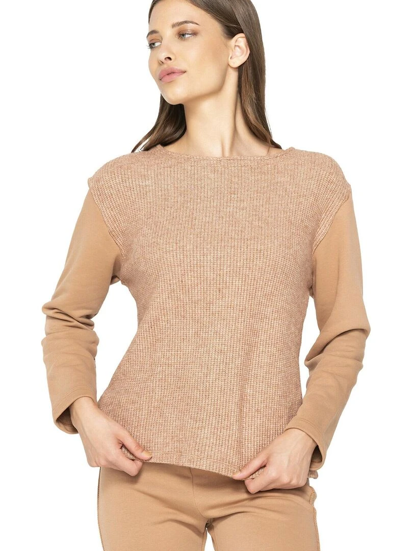 Top à manches longues Sweetened Marron