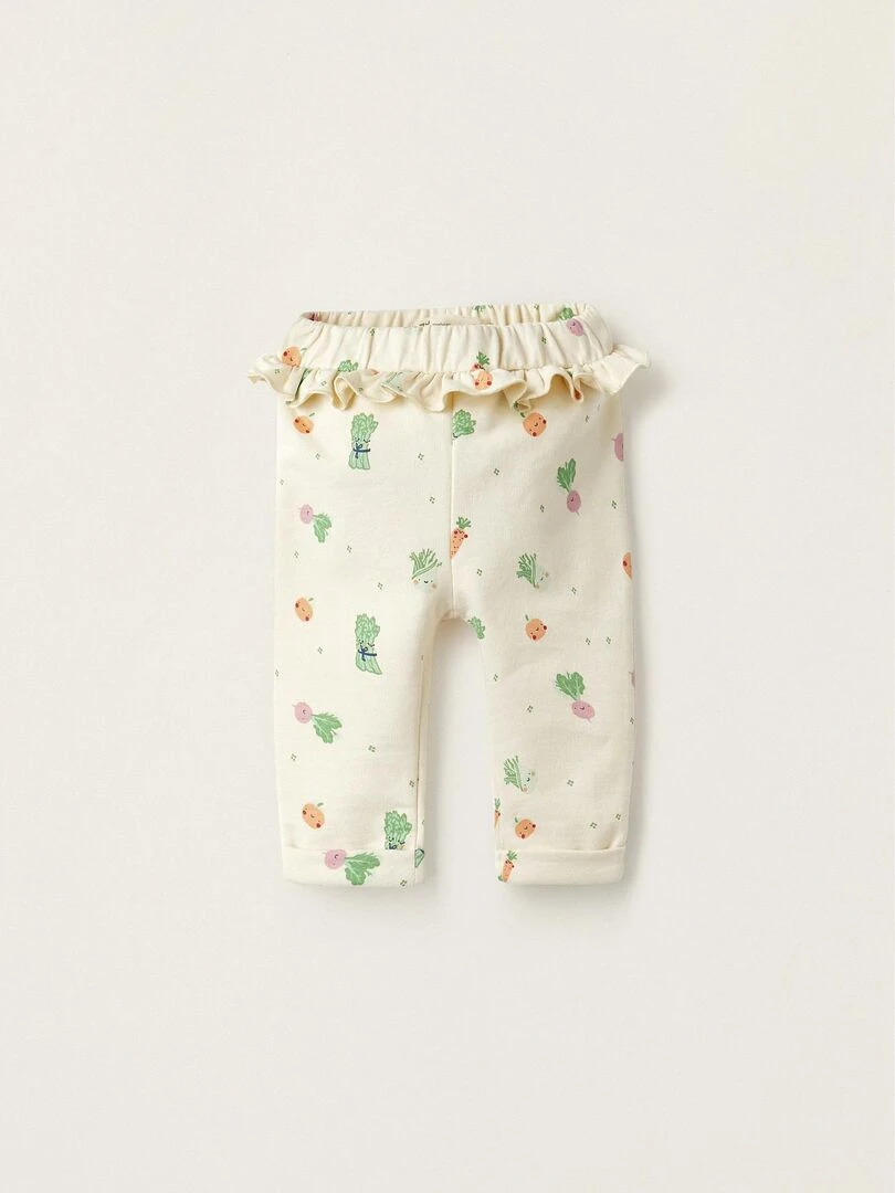 Pantalon pour Bébé Fille 'Légumes' NATURE TAKEOVER Beige clair