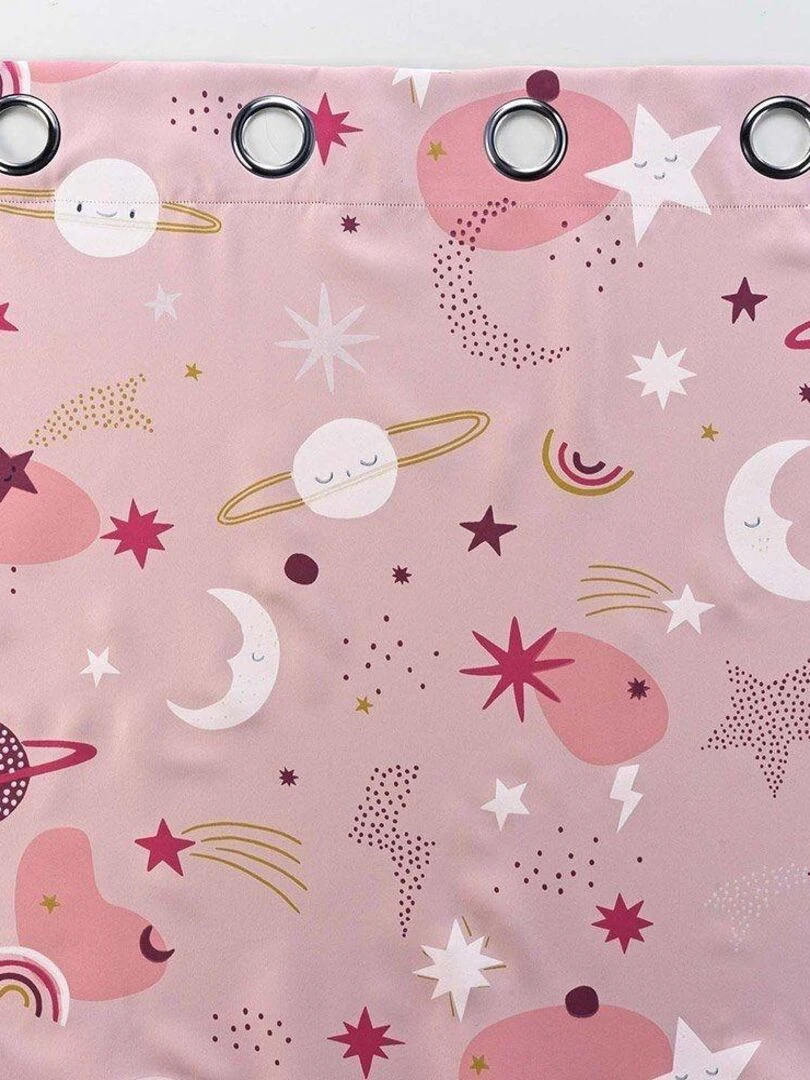 Rideau à œillets occultant 140x260 cm Moonlight rose   Rose