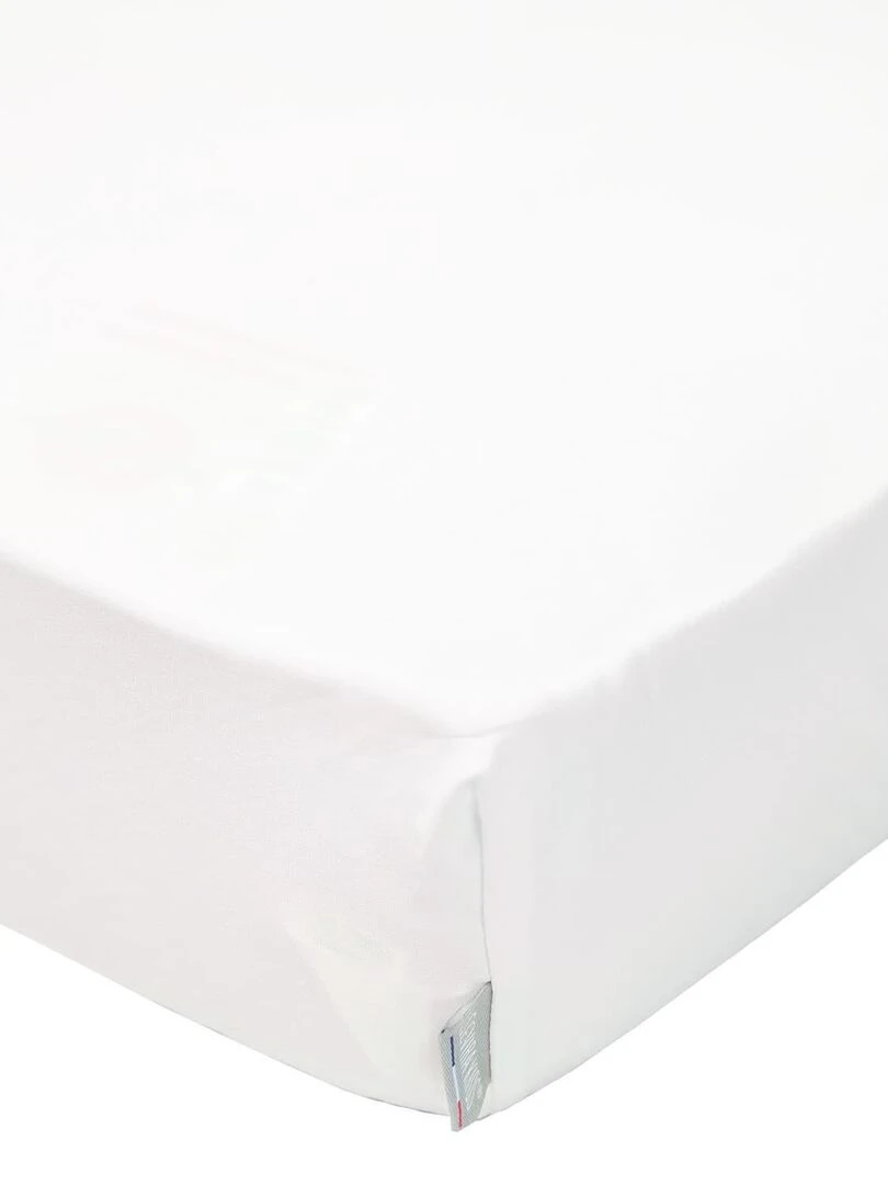Drap housse en coton jersey Uni Blanc
