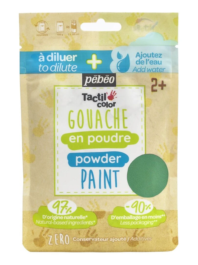 Gouache en poudre   100 g   Vert   N/A