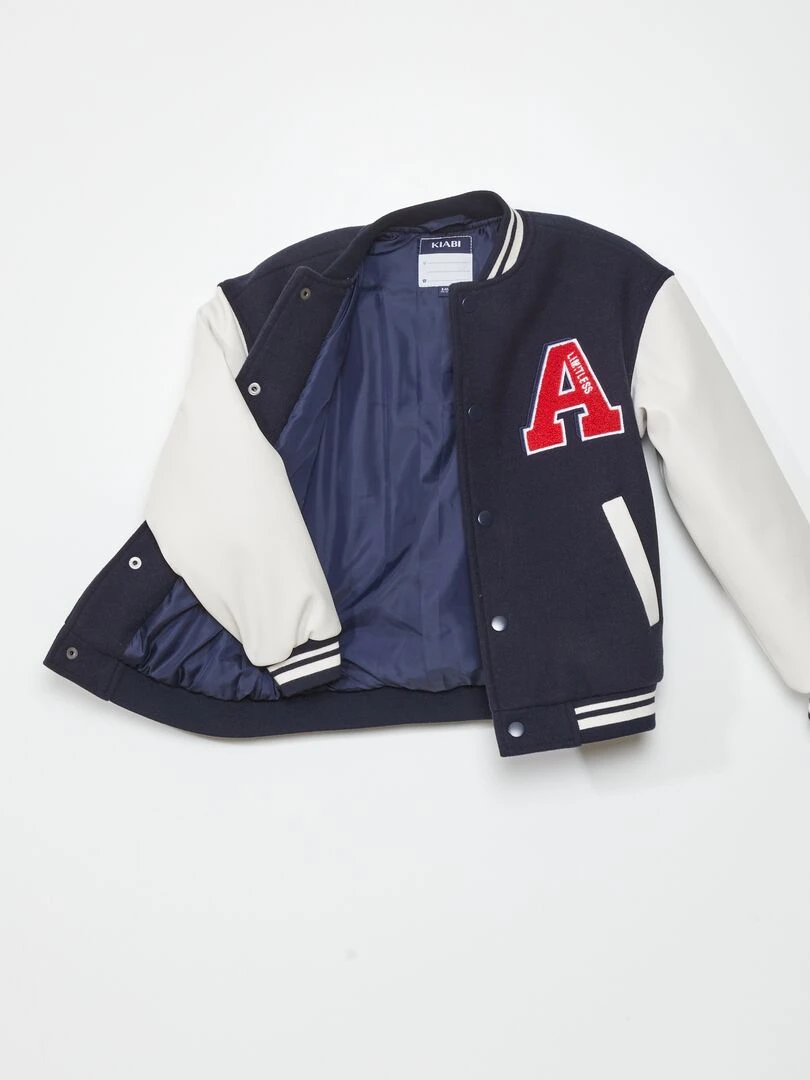 Blouson style 'campus'   Bleu