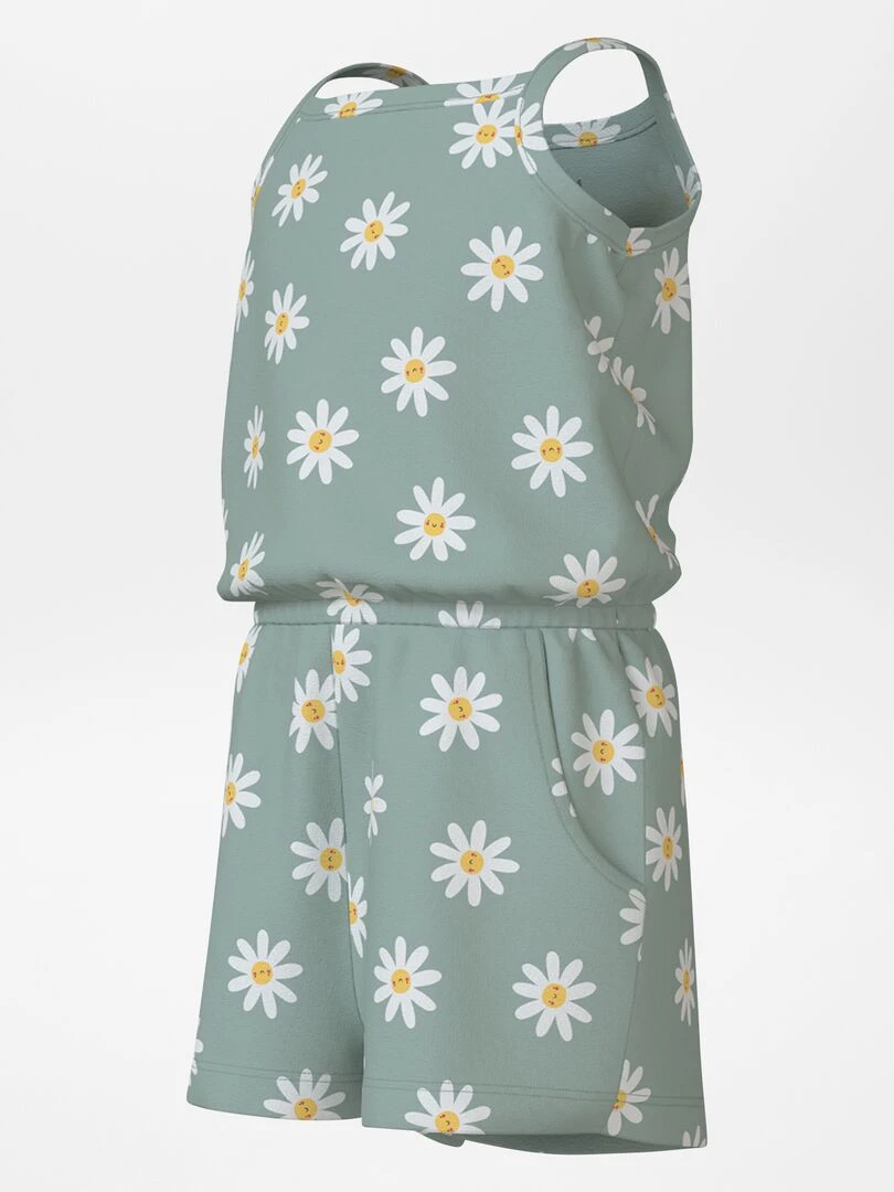 Combinaison imprimée à bretelles   Vert