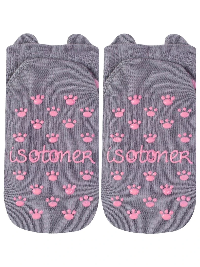 Chaussettes antidérapantes Chat 19/26   Gris