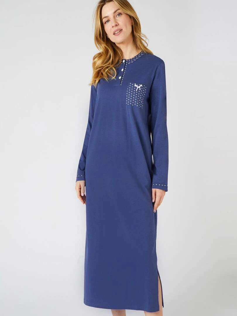 Liquette maille jersey  long. 120 cm   Damart   Bleu nuit
