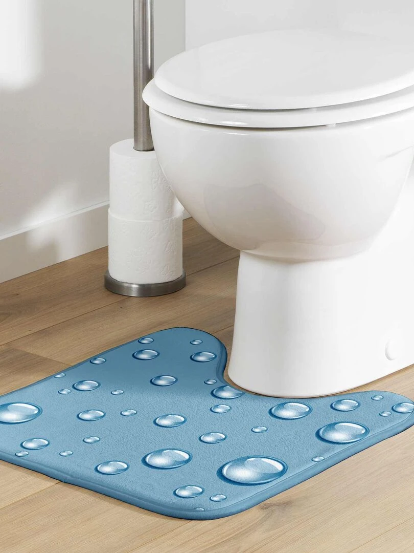 Tapis contour de WC 45 x 45 cm Bulles d eau Bleu
