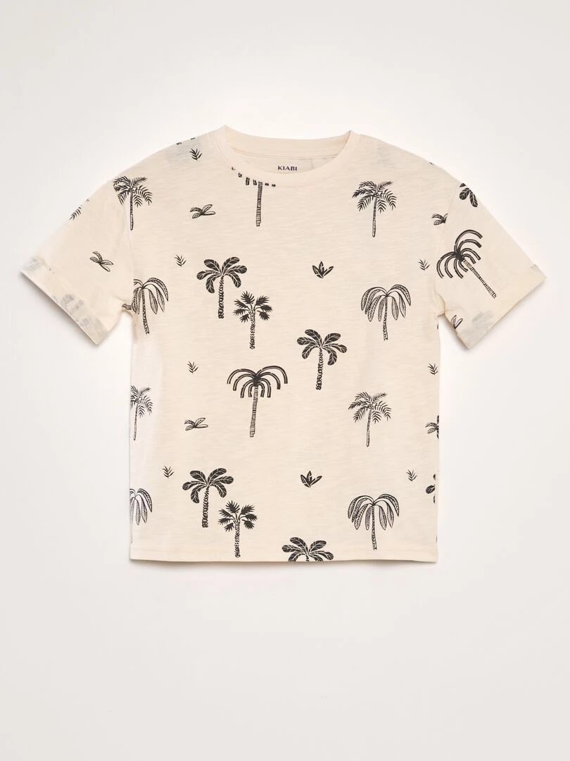 T shirt imprimé fantaisie Beige