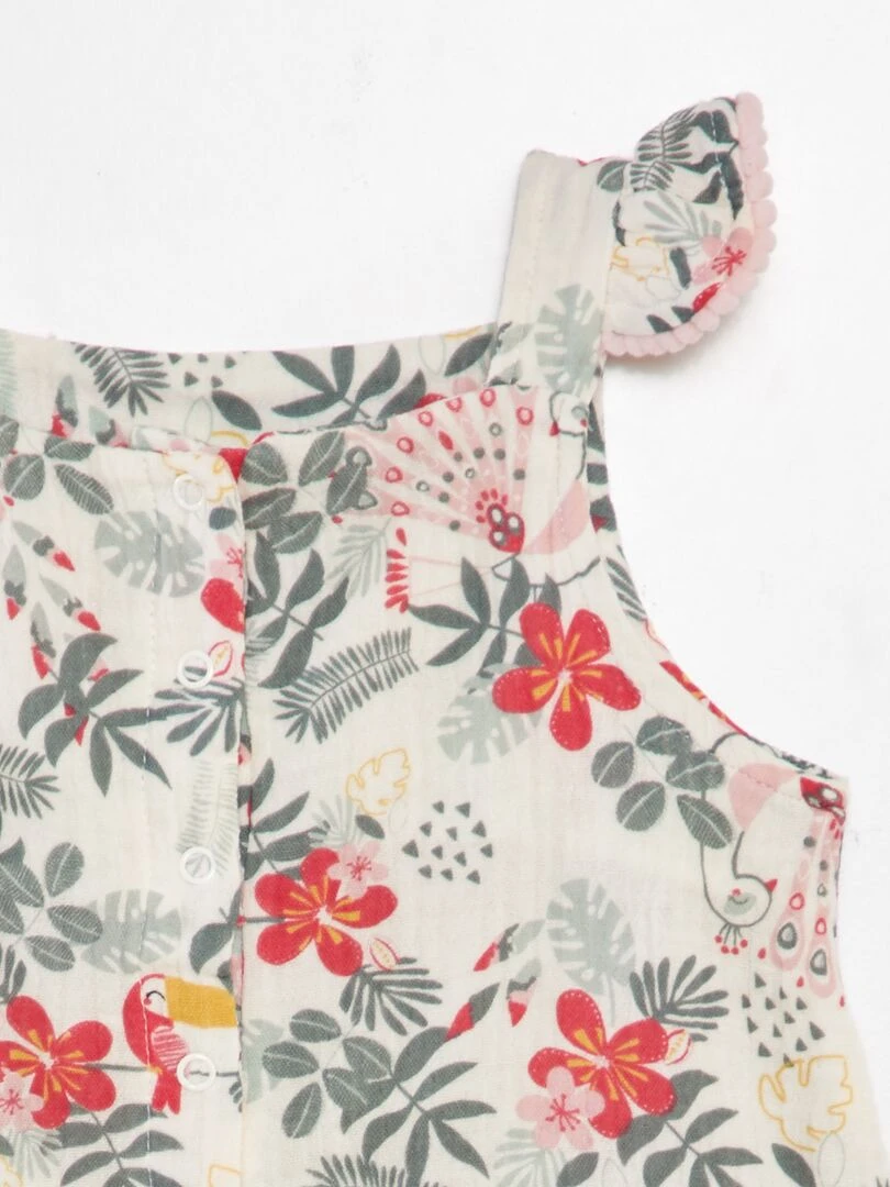 Barboteuse gaze de coton 'Petit Béguin'   Beige