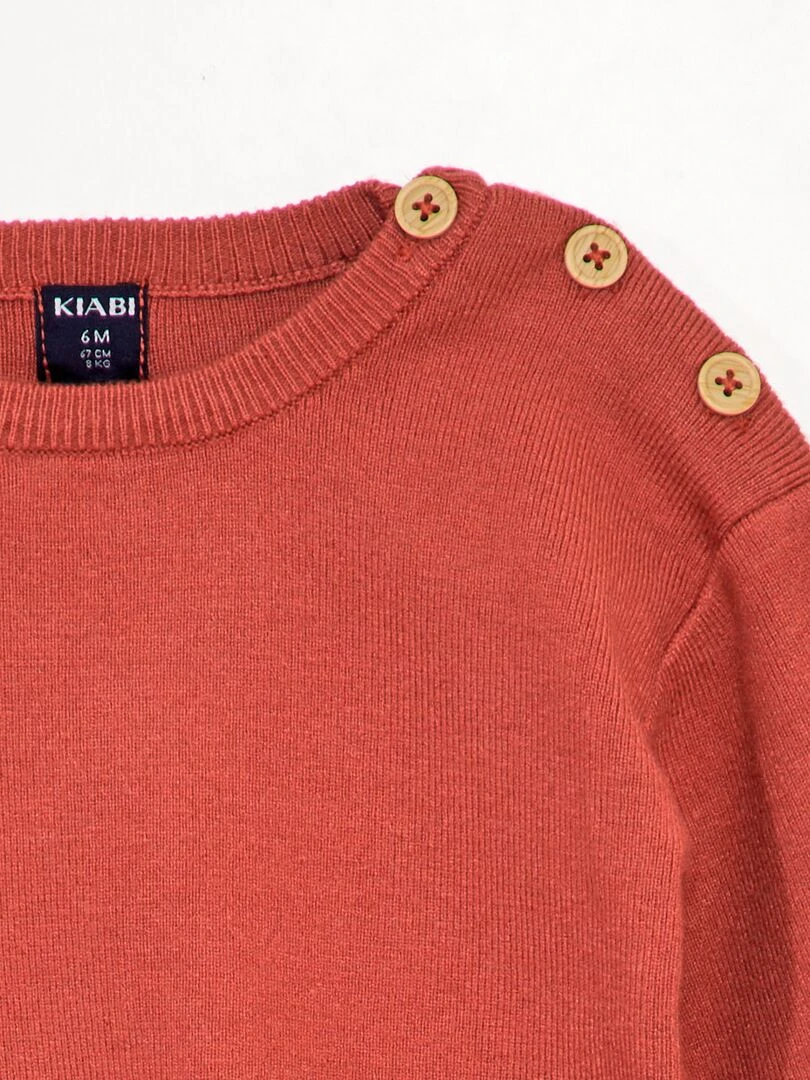 Pull en maille compacte Rouge